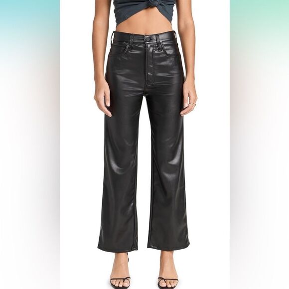 NWT MOTHER Women's The Rambler Zip Ankle Faux Leather Jeans Size 28 - Picture 1 of 4